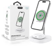 Cargador Inalámbrico Carga Rápida 2in1 15W - Blanco ACW315W