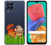 Funda Silicona Transparente para Samsung Galaxy M33 5G diseño Tigre Dibujos