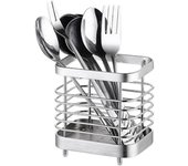 Soporte para utensilios de cocina, escurridor de utensilios de fregadero, acero inoxidable, escurridor de cubiertos antioxidante de acero inoxidable