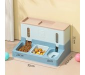 Pet Cat Dog Automatic Feeder 3-in-1 Dog Cat Feeding Food Bowl Double Bowl Drinking Water Raised Stand Dish Bowls Dog Supplies