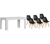 Pack Mesa Extensible de Comedor o Cocina + 6 Sillas Nordic     Saldos y Stocks