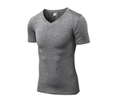 Camisetas deportivas para hombre, Top con cuello en V, medias de ejercicio de compresión para niño, ciclismo, fútbol, trotar, gimnasio, Fitness, correr, ropa deportiva al aire libre