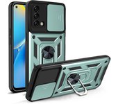 For OPPO A74 A54 4G 5G Case Slide Camera Shockproof Armor Case For OPPO A57 A77 A55 A58  Car Magnetic Holder Ring Protect Cover