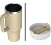 Taza Termo de viaje. Taza de viaje .1,2L (10 Colores) y Te para Llevar en Mano o en Coche - Taza Térmica de Acero Inoxidable con Tapa .Taza Termo Café o Té .Mikomika Botella, Vaso (QC1200 MEGA)