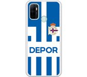 Funda original compatible con Oppo A53 - A53s - RC Deportivo camiseta rayas blanquiazul