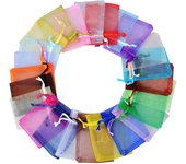 50pcs 24 Colors Jewelry Packaging Bag 5*7 7*9 9*12 10*15cm Organza Bags Gift Storage Wedding Drawstring Pouches Wholesales