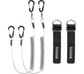 Booms Fishing T02RB1 Fishing Rod Tether Boat Kayak Paddle 2M Heavy Duty Elasticity Lanyard for Fishing Tools Rods Strap 4pcs/Set
