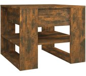 vidaXL Mesa de centro madera de ingeniería 55,5x55x45 cm Blanco, Negro, Roble Sonoma Mesita de Salón o Comedor o Auxiliar Mesa de Café Meuble Salón