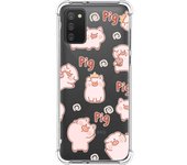 Tumundosmartphone Funda Silicona Antigolpes para Samsung Galaxy A02s diseño Cerdos Dibujos