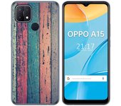 Tumundosmartphone Funda Gel Tpu para Oppo A15 diseño Madera 10 Dibujos