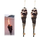 Antorcha de calavera hecha a mano, antorcha de calavera hecha a mano para Halloween, 2024 antorchas para exteriores, antorcha de jardín de llama grande, para patio, césped y patio trasero