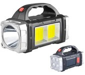 Portable Powerful USB Rechargeable Flashlight Solar LED Light With COB Work Light 4 Gear Charge Mobile Phone Camping Lamp