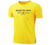 Barcelona Hot Sale Men's Summer Sports T-shirt High Quality Breathable Quickdry Tee Male Versatile Marathon Fitness Football Top