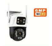 Cámara de Vigilancia WiFi interior,1PC Cámara de Segurad WiFi 4K 8MP, 2PCs Lente de 4MP Total 8MP Doble Lente 2,4 GHz Cámara IP Inalámbrica, Monitoreo de CCTV de Segurad Doméstica, inteligencia Artificial de Seguimiento Humano