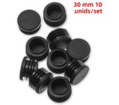 10pcs/pack Black Round Plastic Plug In Round Pipe Steel Pipe Inner Sleeve Plug Head Table Chair Foot Pad