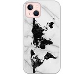 Funda compatible con iPhone 13 - Be Unique Funda Gel mármol mapa negro