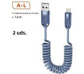 Toocki USB Cable for iPhone X XR AirPods 2.4A Fast Charging Charger Spring-Braided iP Cable for iPhone 14 Pro LED Lighting Cord