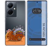 Funda Silicona Transparente para Vivo V29 Lite 5G diseño Bufalo Dibujos