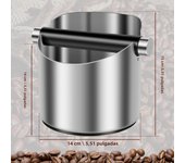 Coffee Knock Box Stainless Steel Espresso Knock Box Non Slip Coffee Ground Knock Box with Rubber Ring Beveled Coffee Ground Bin