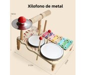 Wooden Xylophone Drum Set For Toddlers,Montessori Baby Musical Instruments Toys, Drum Set Percussion Instruments Musical Toys