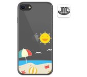 Tumundosmartphone Funda Gel Transparente para Iphone SE 2020 diseño Playa Dibujos