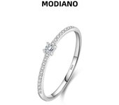 MODIAN 925 Sterling Silver Fashion Simple Square Zircon Stacking Thin Finger Rings For Women Fine Jewelry Accessories