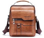 Bolso para Hombre, Bolso Bandolera de Cuero para Hombre, Bolso Mensajero, Mochila de Ocio, Bolso de Viaje de Trabajo Deportivo（24*6*20cm）