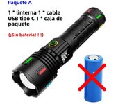 High Power LED Flashlight Strong Light Fluorescent Lantern USB Rechargeable Long Shot Tactical Torch Outdoor Super Bright Lamp