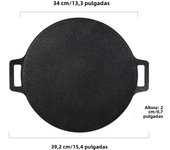 Leeseph Korean BBQ Grill Pan Round Griddle Pan for Gas Open Fire Camping Home Outdoor Stoves Circular Multiple Sizes Black