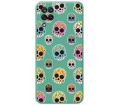 Tumundosmartphone Funda Silicona Líquida Verde para Samsung Galaxy A12 / M12 diseño Catrina Dibujos