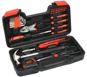 Kit de herramientas de combinación de hardware doméstico de 39 piezas, set de acero al carbono, caja de herramientas manual-- incluye destornillador, cuchillo de utilidad, cinta métrica, martillo, hexágono interno, alicates de carpintero, portátil