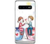 Tumundosmartphone FUNDA de GEL TPU para Samsung Galaxy S10 Plus diseño Café Dibujos
