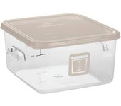 Cubo de Basura Pequeño Rubbermaid | Tapa Cuadrada Marrón