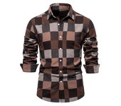 Camisas básicas que combinan con todo para hombre, camisas de algodón de manga larga a rayas a la moda, tops para hombre, novedad de otoño