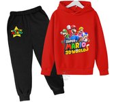 Super Mario Kawaii children's suit street fashion boys and girls suit sports pullover + sweatpants two-piece sports suit