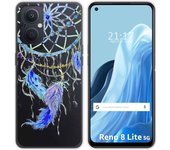 Funda Silicona Transparente para Oppo Reno 8 Lite 5G diseño Plumas Dibujos