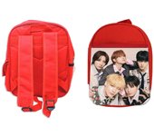 MERCHANDMANIA PACK MOCHILA ROJA Y ESTUCHE txt Devil by the window kpop musica grupo school material Tomorrow X Together