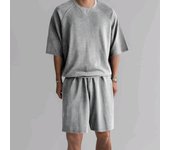24 New Cross-border Summer Shorts Short Sleeve Casual Crew Neck Sports Men's Two-piece Set