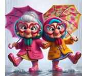 HUACAN Diamond Painting DIY 5D Grandma Full Round Drill Diamond Mosaic Old Lady Pixel Art Paintings