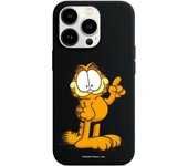 Funda original compatible con iPhone 13 Pro Negro con un diseño de Garfield Expresivo