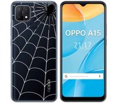 Tumundosmartphone Funda Gel Transparente para Oppo A15 diseño Araña Dibujos