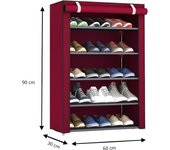 LUTODY - Zapatero Organizador de zapatos de tela textil, Auxiliar compacto de varios niveles, vertical, tubo de metal plegable - Vestidor portátil para recibidor, entrada, sala de estar, salón - Ligero y resistente