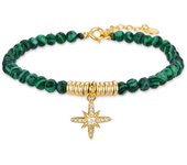 Pulsera Luxenter  de Plata de Ley 925 con Malaquita acabada en oro amarillo de 18K - Locare