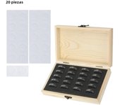 20/30/50/100PCS Coins Storage Box With Adjustment Pad Adjustable Antioxidative Wooden Commemorative Coin Collection Case