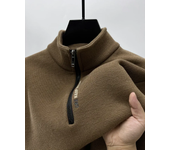 Men's Knitwear Solid Color Chunky Half Zipper Thickening Sweater Warm Sweater Fashion Luxury Men's Clothing Turtleneck Sweater
