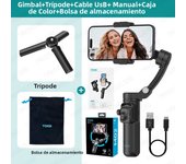 M02 Mobile Phone Stabilizer 3-axis Foldable Gimbal with Removable Magnetic Remote Control for Android iPhone 15 Pro Max Vlog