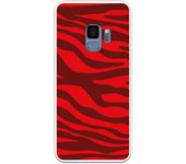Funda compatible con Samsung Galaxy S9 - Animal Print Zebra Rojo Granate