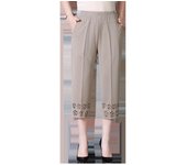 Middle Aged and Old Women Summer Pants Thin Elastic Waist Loose Casual Cropped Pants XL-5XL Mother Clothing Pant