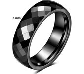 Fashion Tungsten Steel 4MM/6MM Ring for Women Cut Polygonal Diamond Couple Rings Wedding Party Jewelry and Accessories Wholesale