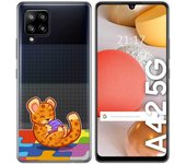 Tumundosmartphone Funda Gel Transparente para Samsung Galaxy A42 5G diseño Leopardo Dibujos
